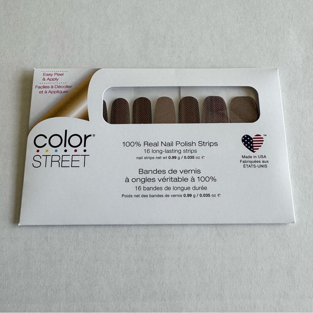 *Exclusive* Color Street: Go With the Workflow | Taupe Herringbone Pink Purple - Picture 3 of 10